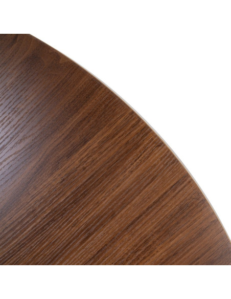 Table à manger ronde MDF effet bois brun 120 cm Alvoryn Ixia - 9