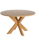 Table à manger ronde MDF effet bois naturel 120 cm Solviane