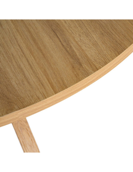 Table à manger ronde MDF effet bois naturel 120 cm Solviane Ixia - 3
