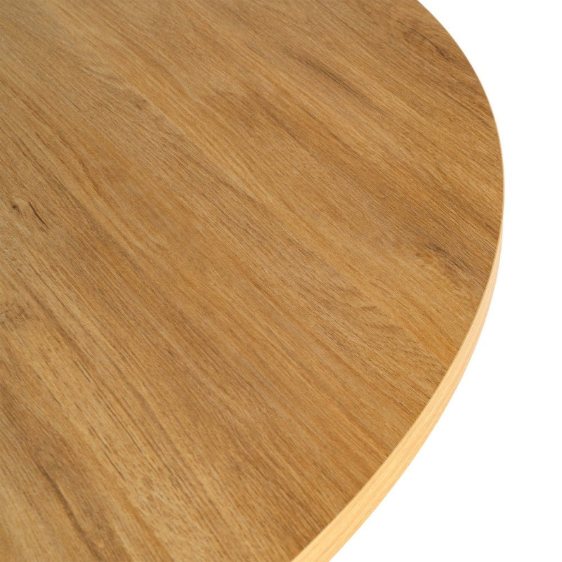 Table à manger ronde MDF effet bois naturel 120 cm Solviane Ixia - 5