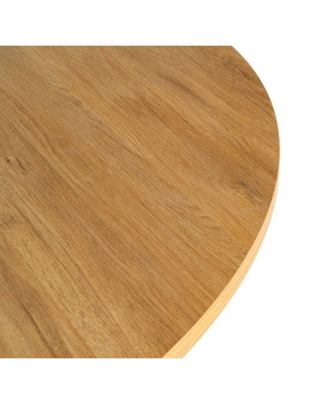 Table à manger ronde MDF effet bois naturel 120 cm Solviane Ixia - 5