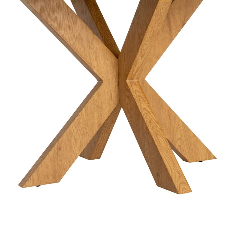 Table à manger ronde MDF effet bois naturel 120 cm Solviane Ixia - 6