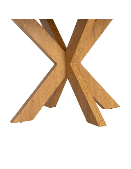 Table à manger ronde MDF effet bois naturel 120 cm Solviane Ixia - 6