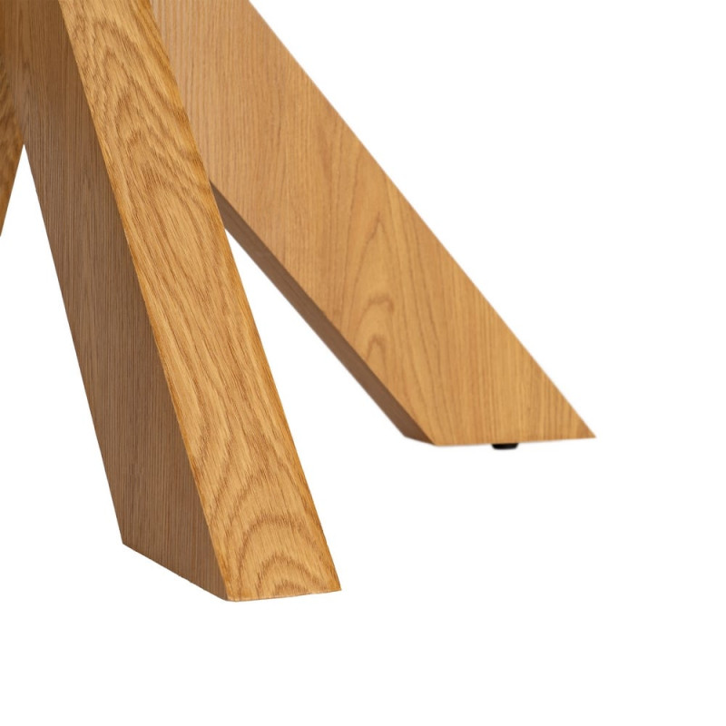 Table à manger ronde MDF effet bois naturel 120 cm Solviane Ixia - 7