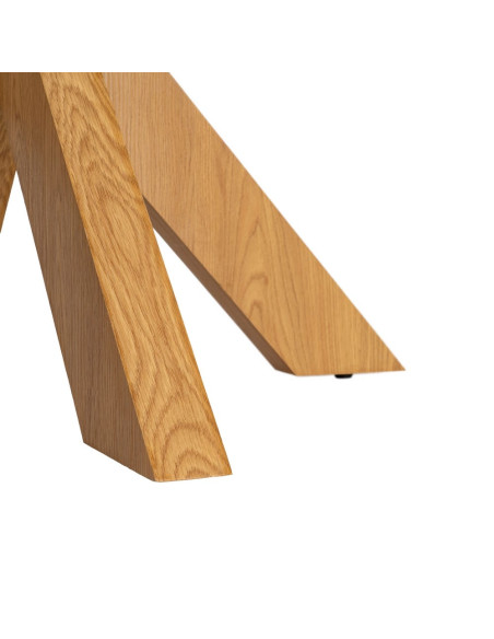 Table à manger ronde MDF effet bois naturel 120 cm Solviane Ixia - 7