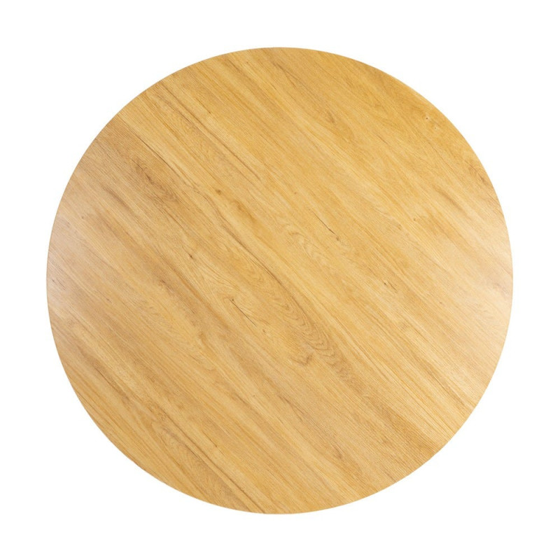 Table à manger ronde MDF effet bois naturel 120 cm Solviane Ixia - 8