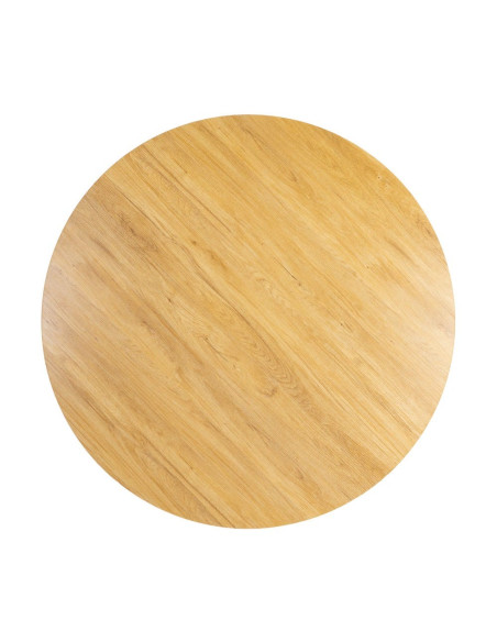 Table à manger ronde MDF effet bois naturel 120 cm Solviane Ixia - 8