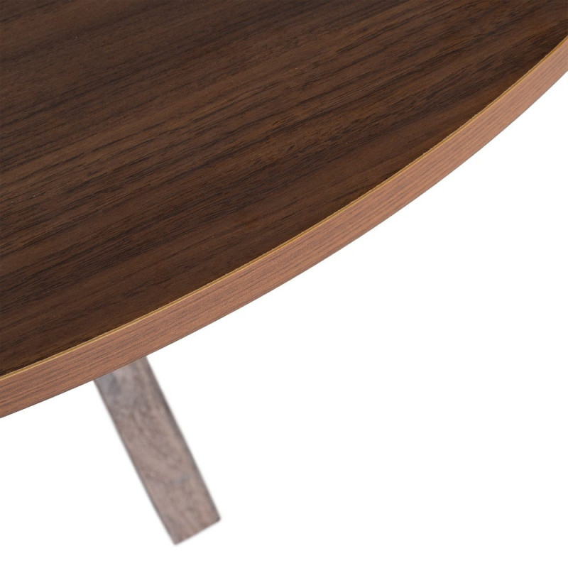 Table à manger ronde MDF effet bois foncé 120 cm Solviane Ixia - 3