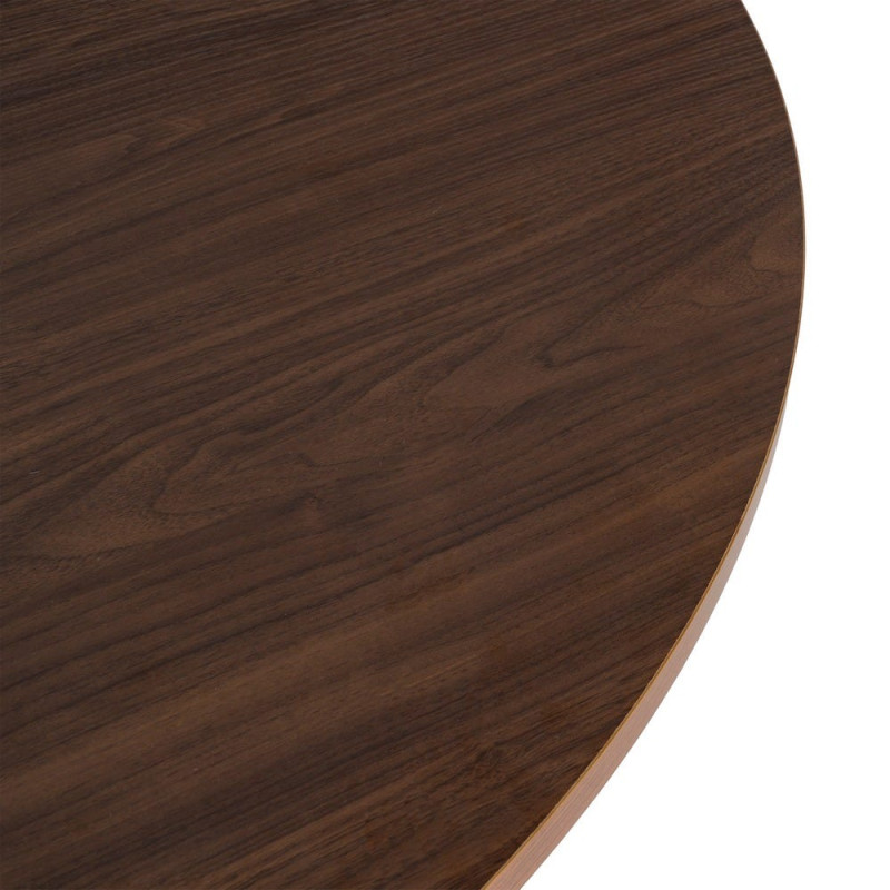Table à manger ronde MDF effet bois foncé 120 cm Solviane Ixia - 5