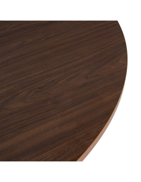 Table à manger ronde MDF effet bois foncé 120 cm Solviane Ixia - 5