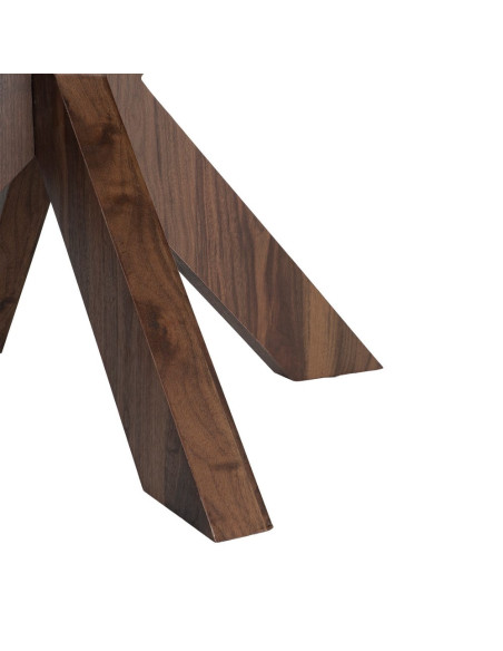 Table à manger ronde MDF effet bois foncé 120 cm Solviane Ixia - 7