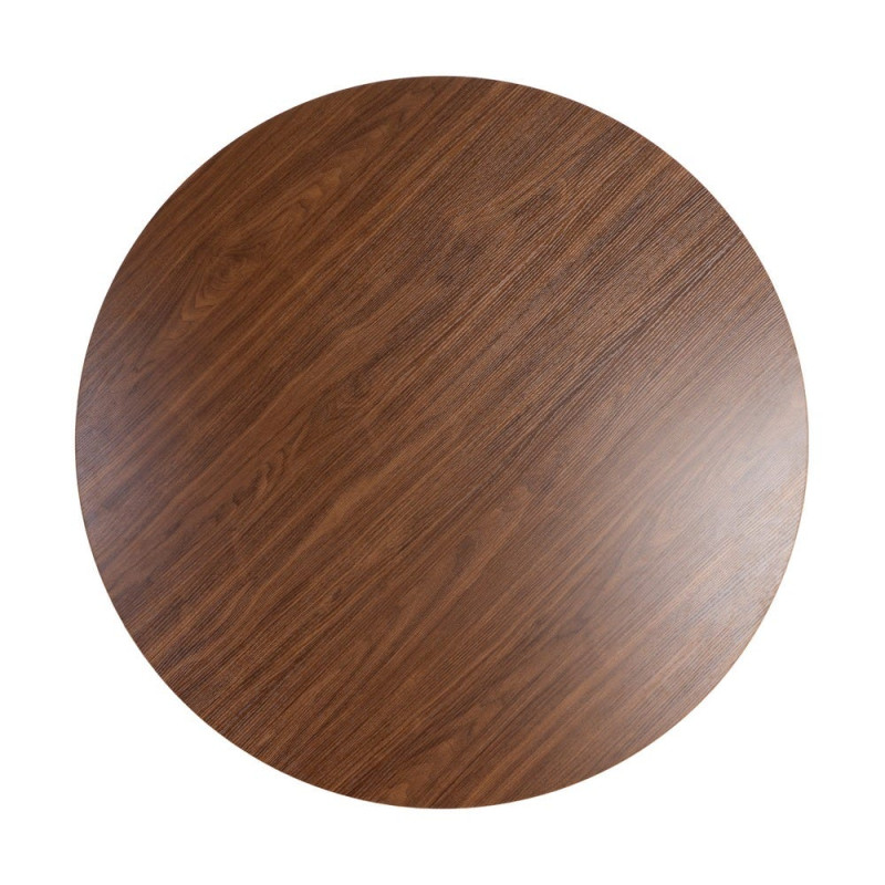 Table à manger ronde MDF effet bois foncé 120 cm Solviane Ixia - 8