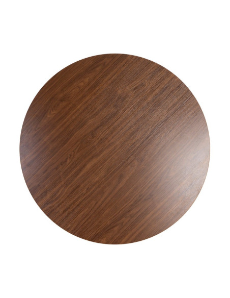 Table à manger ronde MDF effet bois foncé 120 cm Solviane Ixia - 8