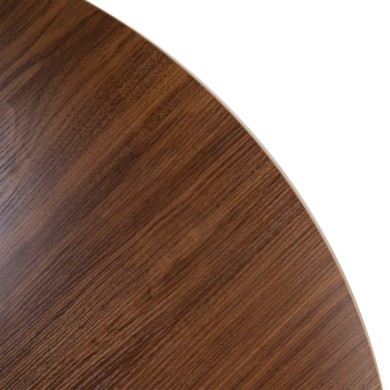 Table à manger ronde MDF effet bois foncé 120 cm Solviane Ixia - 9