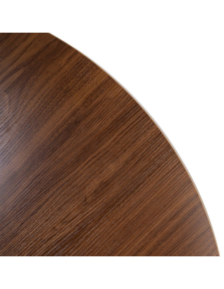 Table à manger ronde MDF effet bois foncé 120 cm Solviane Ixia - 9