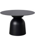 Table à manger ronde pierre sintérisée noire 120 cm Orciano