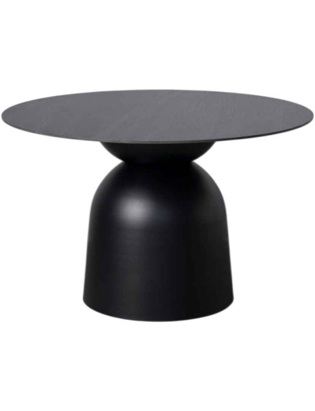 Table à manger ronde pierre sintérisée noire 120 cm Orciano Ixia - 1