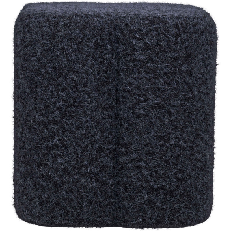 Pouf rond bouclette bleu nuit 42 cm Durban House Nordic - 3
