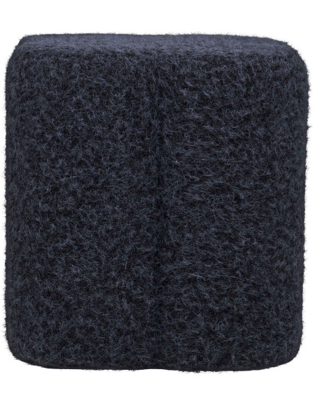 Pouf rond bouclette bleu nuit 42 cm Durban House Nordic - 3