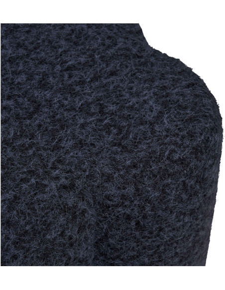 Pouf rond bouclette bleu nuit 42 cm Durban House Nordic - 4