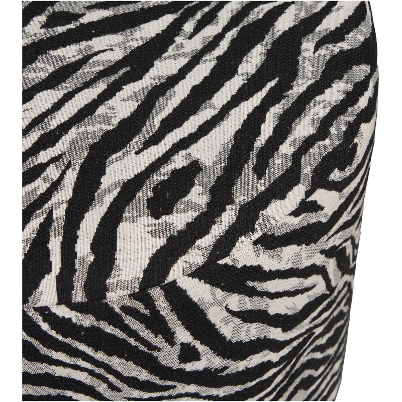 Pouf rond motif zèbre noir et blanc 40 cm Kimberley House Nordic - 4