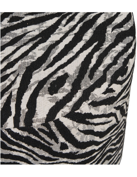 Pouf rond motif zèbre noir et blanc 40 cm Kimberley House Nordic - 4
