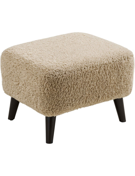 Pouf repose-pieds bouclette beige 54 cm Lunaro House Nordic - 1