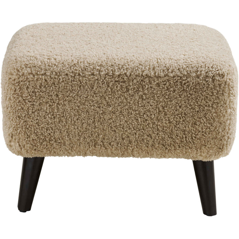 Pouf repose-pieds bouclette beige 54 cm Lunaro House Nordic - 3