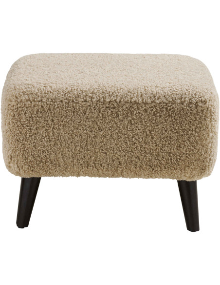 Pouf repose-pieds bouclette beige 54 cm Lunaro House Nordic - 3