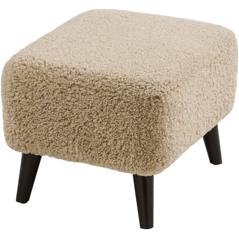 Pouf repose-pieds bouclette beige 54 cm Lunaro House Nordic - 4