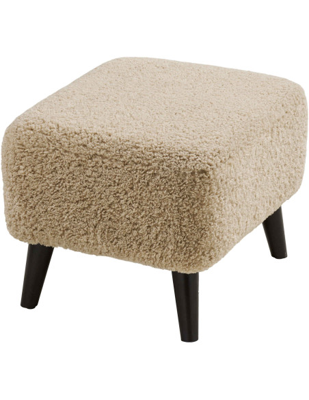 Pouf repose-pieds bouclette beige 54 cm Lunaro House Nordic - 4