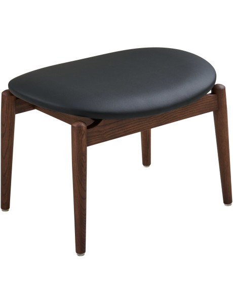 Repose-pieds frêne brun et polyuréthane noir 53,5 cm Olvera House Nordic - 1