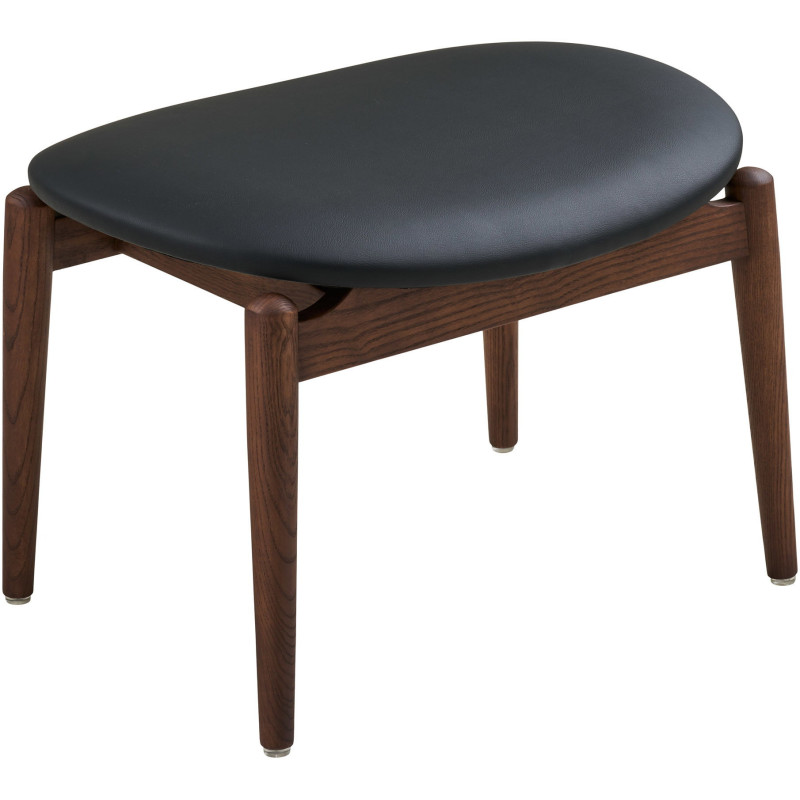Repose-pieds frêne brun et polyuréthane noir 53,5 cm Olvera House Nordic - 1