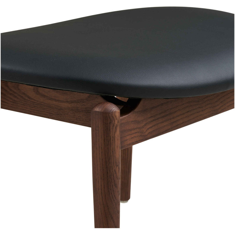 Repose-pieds frêne brun et polyuréthane noir 53,5 cm Olvera House Nordic - 4