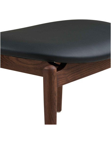 Repose-pieds frêne brun et polyuréthane noir 53,5 cm Olvera House Nordic - 4