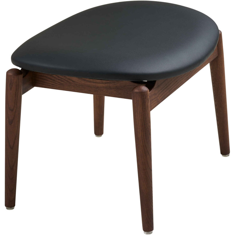 Repose-pieds frêne brun et polyuréthane noir 53,5 cm Olvera House Nordic - 5
