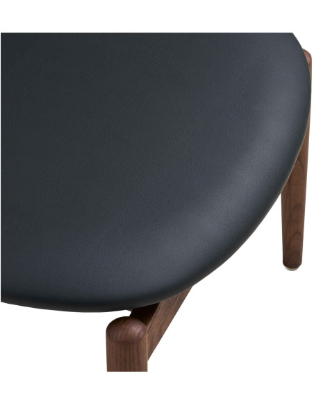 Repose-pieds frêne brun et polyuréthane noir 53,5 cm Olvera House Nordic - 6