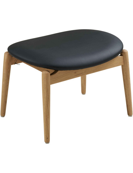 Repose-pieds fauteuil chêne naturel et polyuréthane noir 53,5 cm Olvera House Nordic - 1