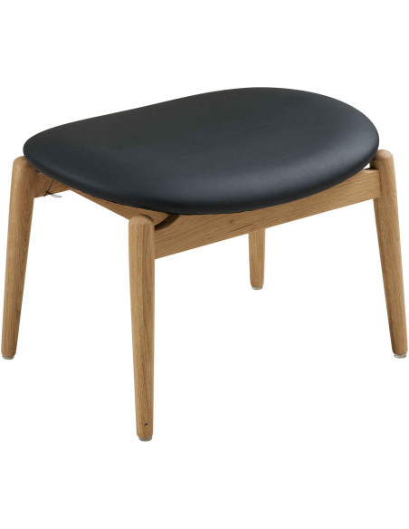 Repose-pieds fauteuil chêne naturel et polyuréthane noir 53,5 cm Olvera House Nordic - 1
