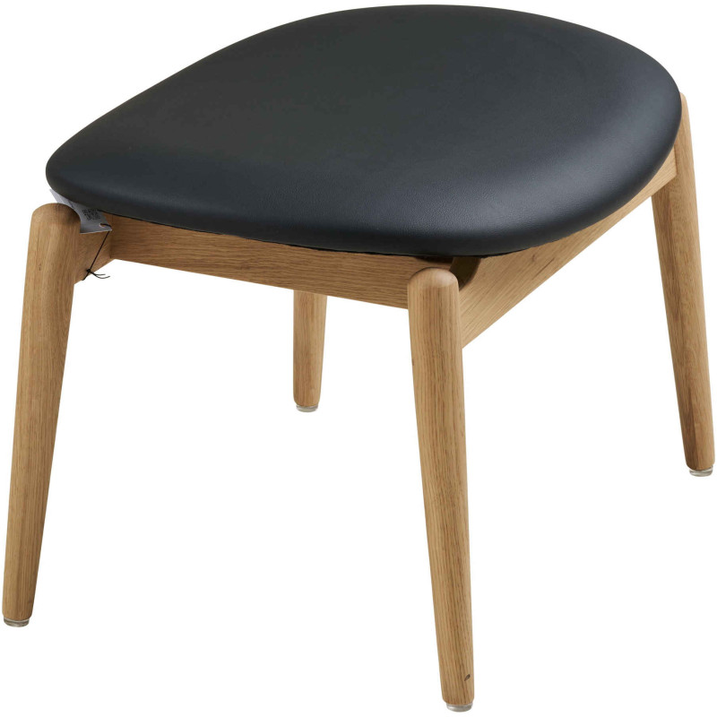 Repose-pieds fauteuil chêne naturel et polyuréthane noir 53,5 cm Olvera House Nordic - 4