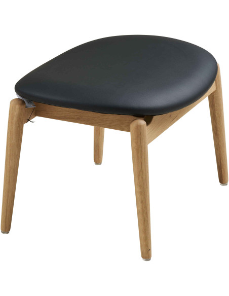 Repose-pieds fauteuil chêne naturel et polyuréthane noir 53,5 cm Olvera House Nordic - 4