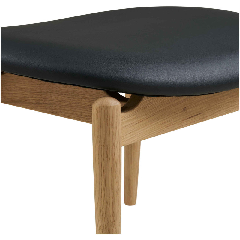 Repose-pieds fauteuil chêne naturel et polyuréthane noir 53,5 cm Olvera House Nordic - 5