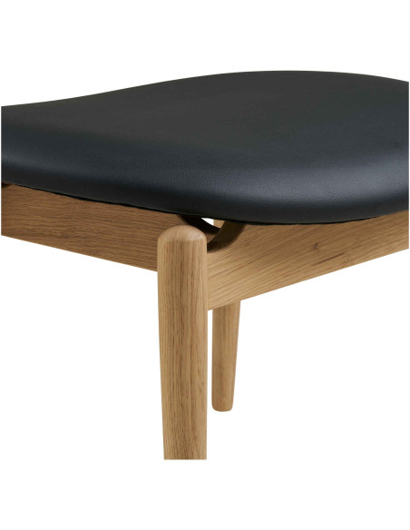 Repose-pieds fauteuil chêne naturel et polyuréthane noir 53,5 cm Olvera House Nordic - 5