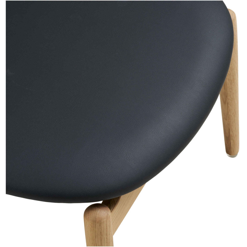 Repose-pieds fauteuil chêne naturel et polyuréthane noir 53,5 cm Olvera House Nordic - 6