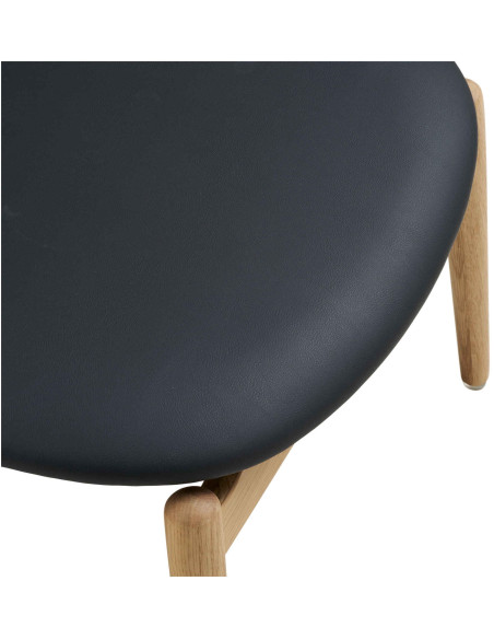 Repose-pieds fauteuil chêne naturel et polyuréthane noir 53,5 cm Olvera House Nordic - 6