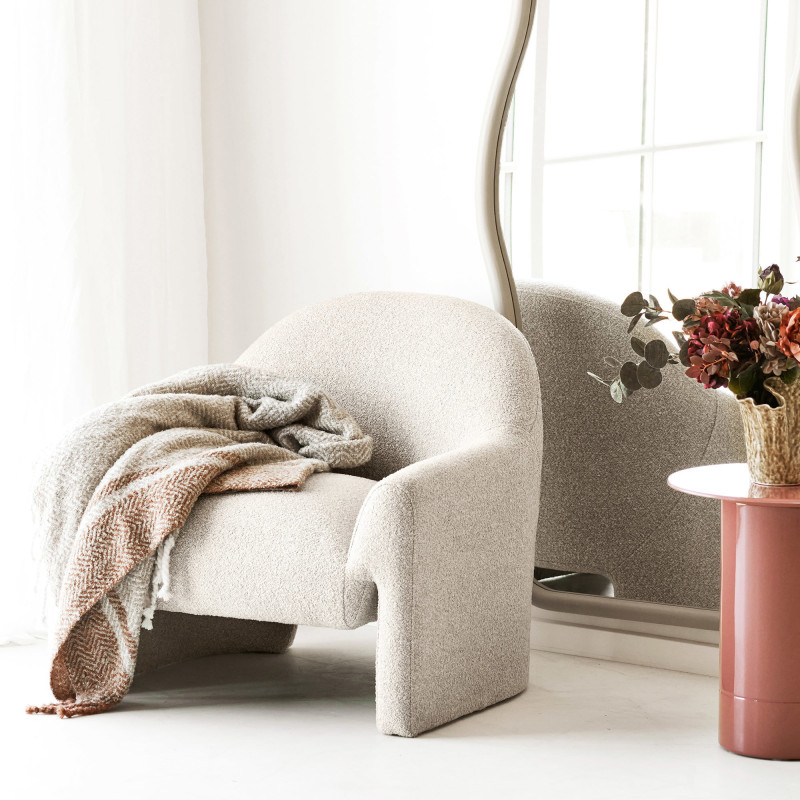 Plaid canapé beige orange à franges 130x180 cm Almora House Nordic - 2