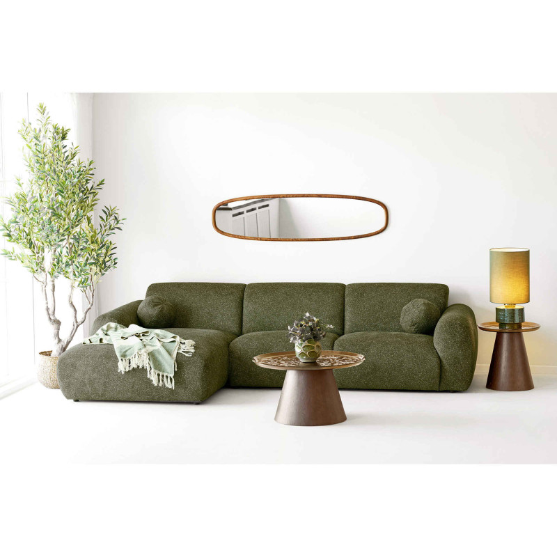 Plaid coton réversible vert sauge et beige 130x180 cm Loni House Nordic - 1