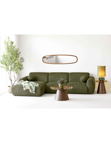 Plaid coton réversible vert sauge et beige 130x180 cm Loni House Nordic - 1