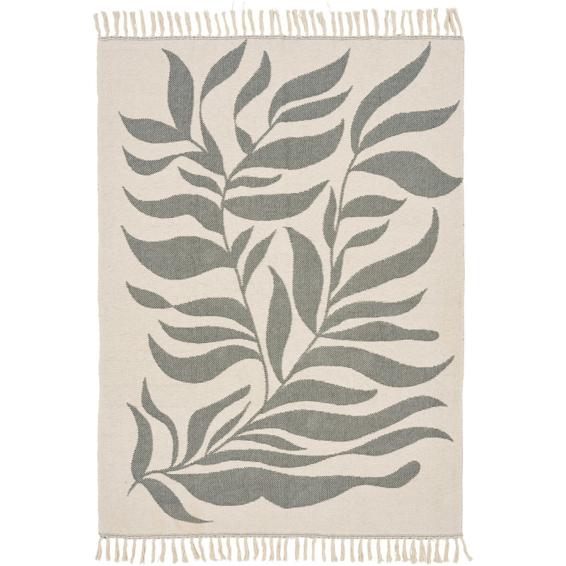 Plaid coton réversible vert sauge et beige 130x180 cm Loni House Nordic - 3