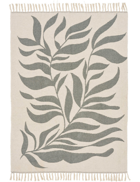 Plaid coton réversible vert sauge et beige 130x180 cm Loni House Nordic - 3